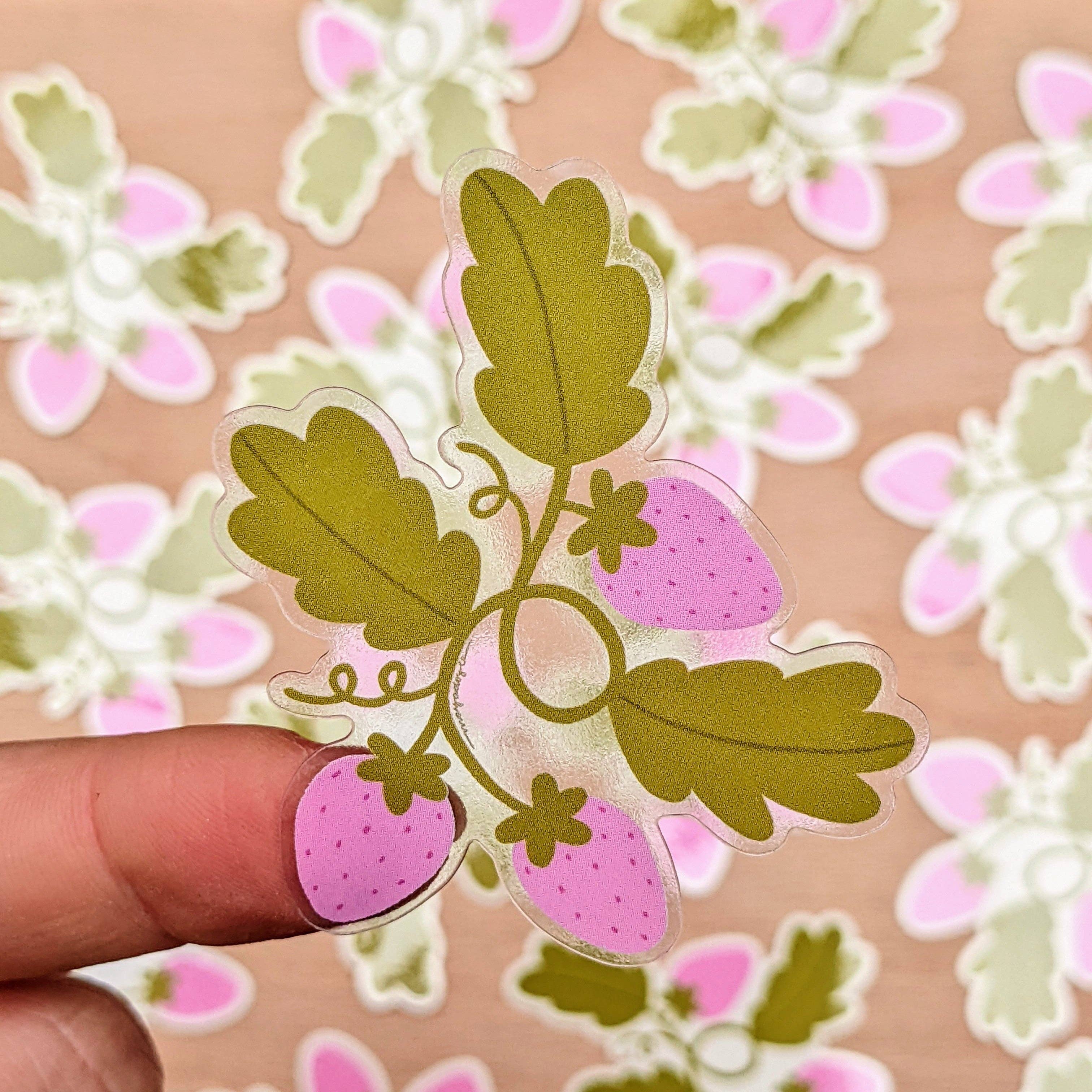 Mimo – Großhandel Aufkleber – Erdbeeren durchsichtiger Aufkleber1