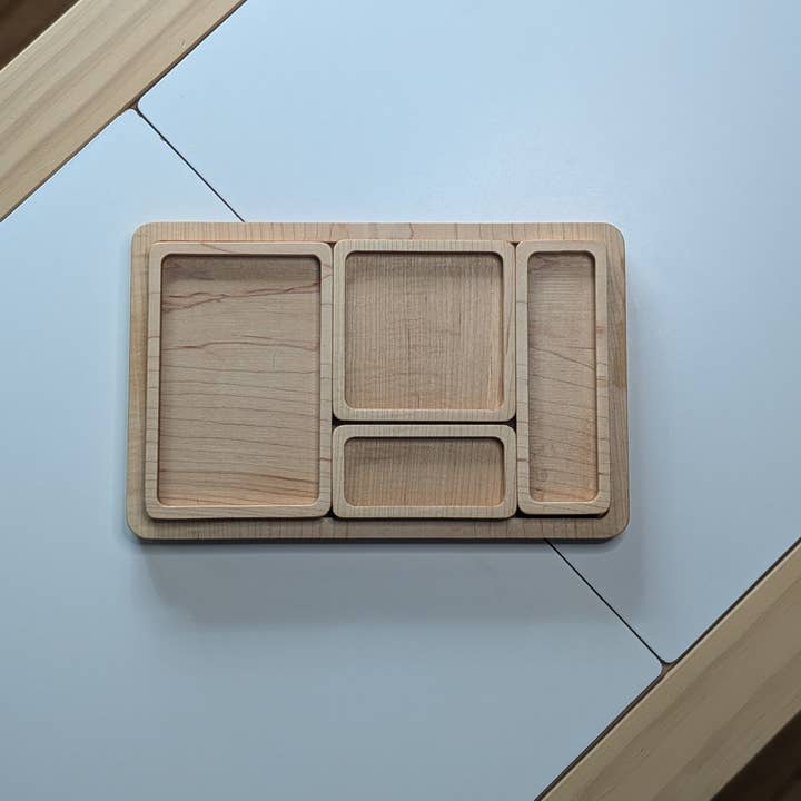 Rechteckige "Tinker Together" Stapelschalen für den Großhandel von Carved Together Co