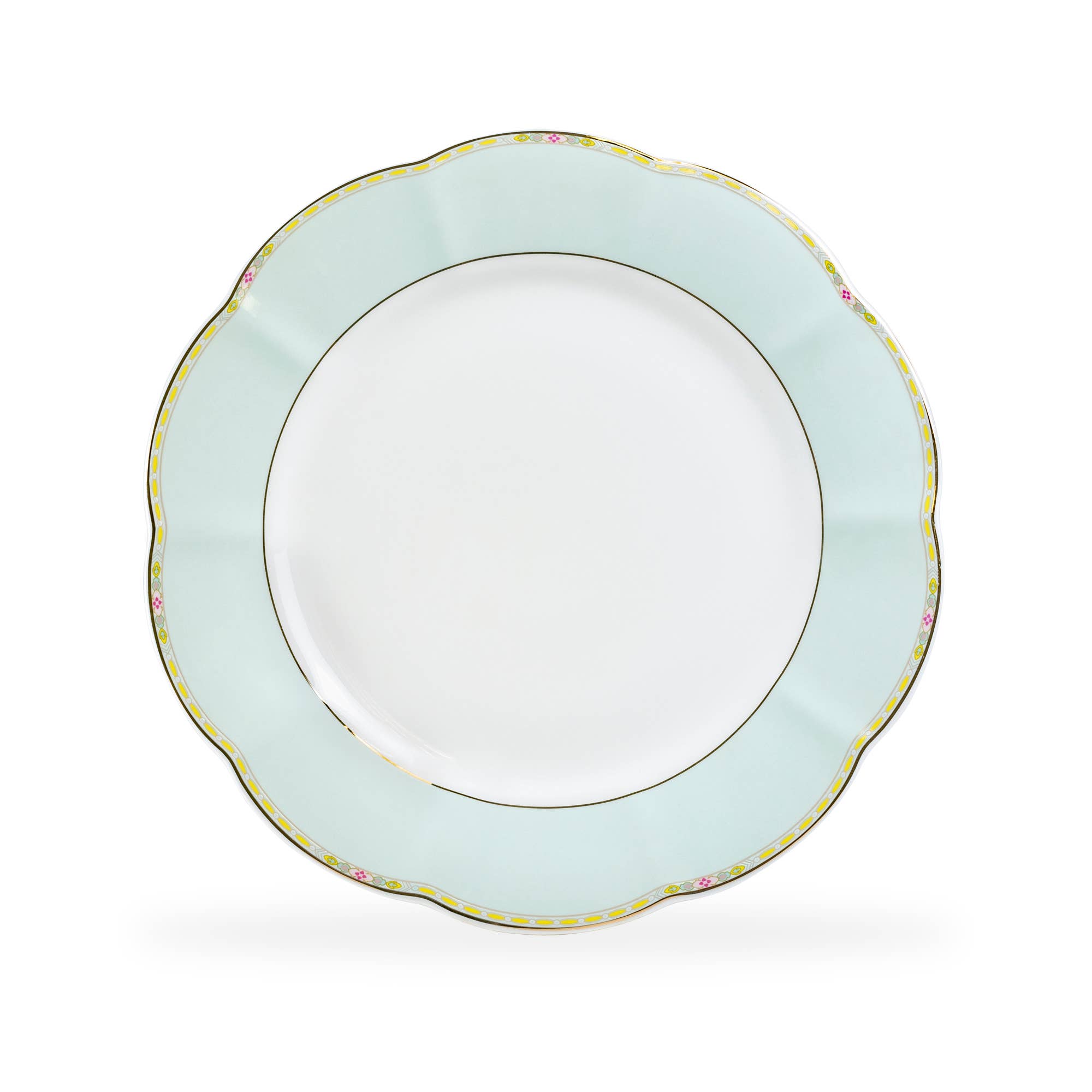 Grace Teaware - Wholesale Dinner Plate - Mint Rim Scallop 10.5" Fine Porcelain Dinner Plate1