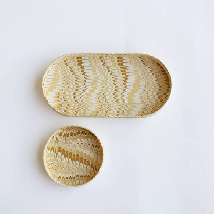 PLATEAU DE BUREAU ROND EN MARBRE FAIT MAIN - MONTAGNE DE SOUCI pour la vente par Craft Boat