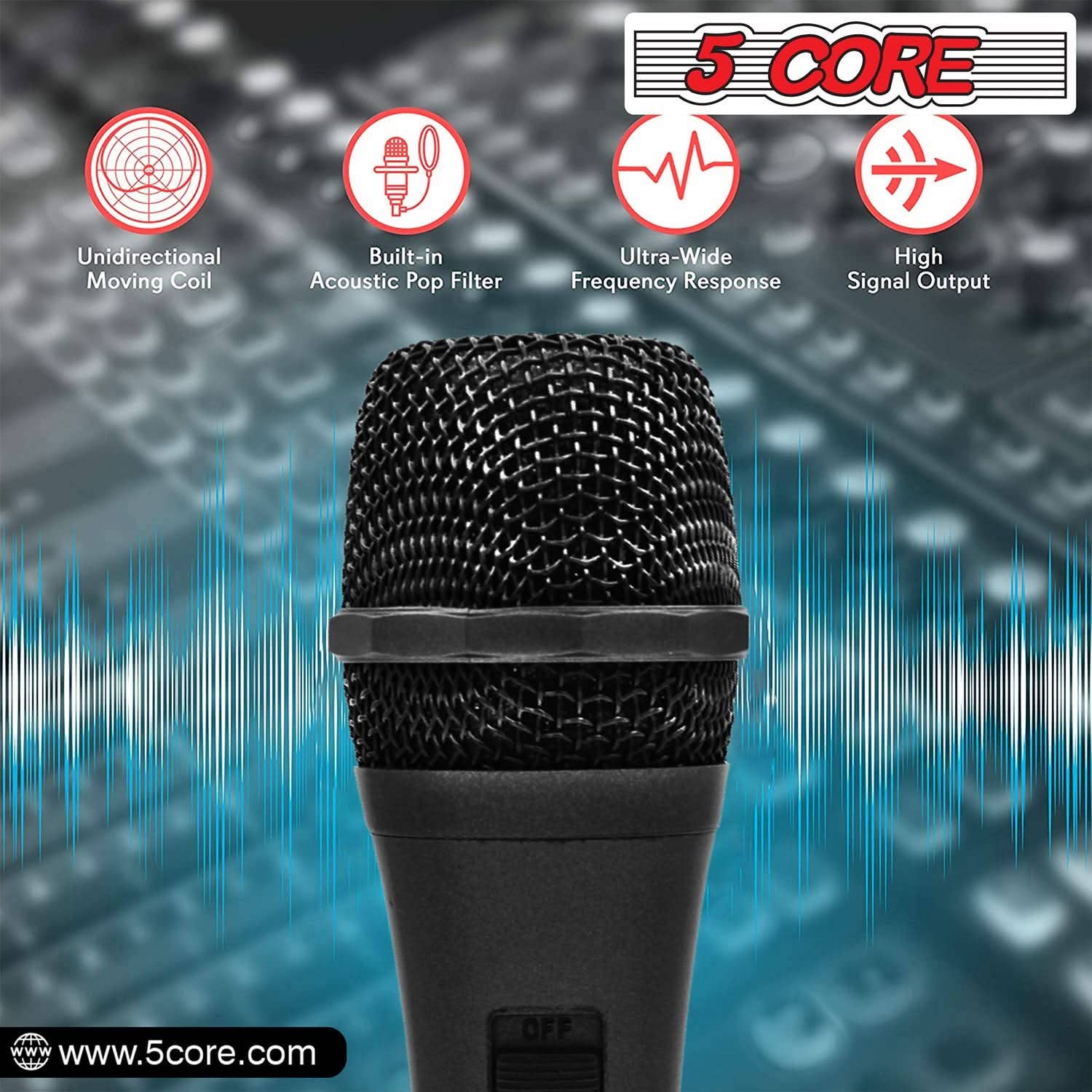 K Cube Inc - Wholesale Musical Instrument - 5Core Dynamic Wired Microphone Mic Singing Handheld Mics3