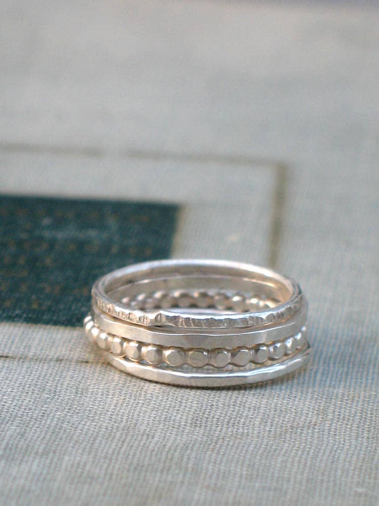 Metamorphosis Metals - Wholesale Band/Stacked Ring - Silver Stacking Rings- set of 40