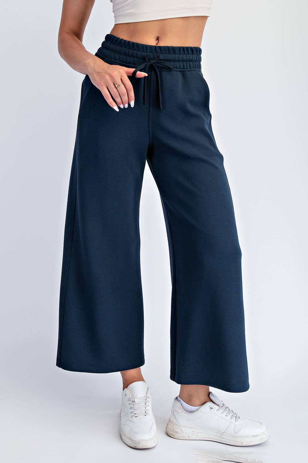 Peace Love Line - Wholesale Pants - Women's - PL9595 - MODAL SCUBA CROPPED WIDE PANT7