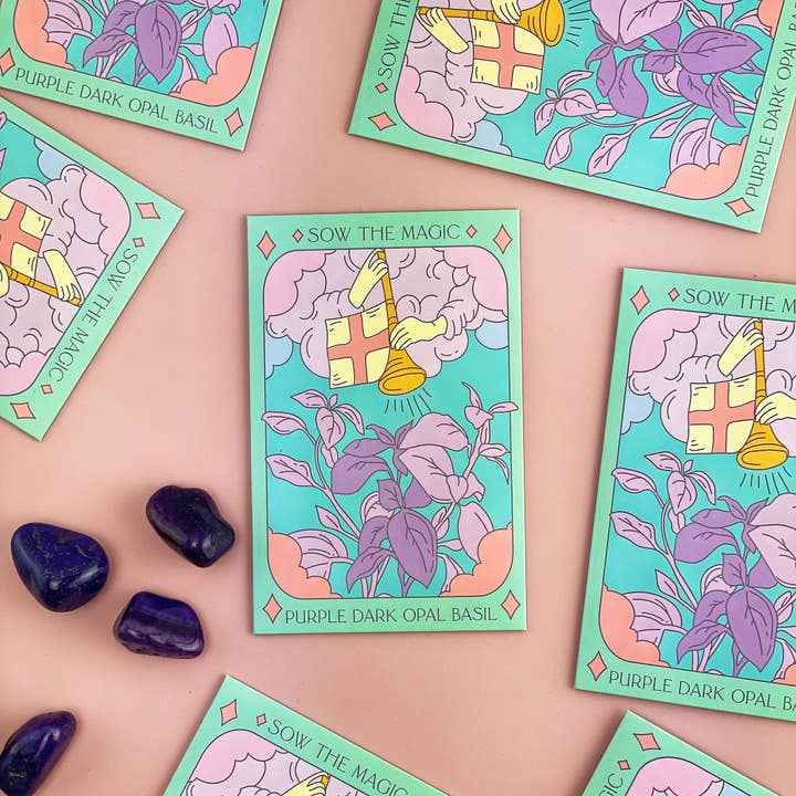 Sow the Magic - Wholesale Plant Seeds - Purple Dark Opal Basil Tarot Garden + Gift Seed Packet