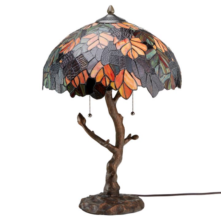 River of Goods - Vente Lampes d'appoint/de bureau - Lampe de table en vitrail H Marvel Maple Tree de 24,5 po1