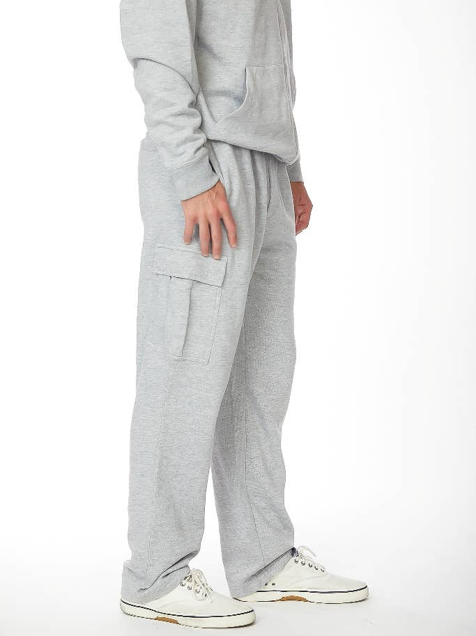 Black Men's Cargo Fleece Jogger Sweatpants for wholesale on Faire