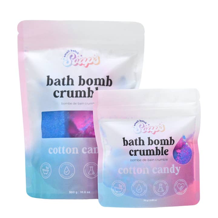 Small Batch Soaps - Wholesale Bath Bomb/Fizz - Cotton Candy Bath Bomb Crumble