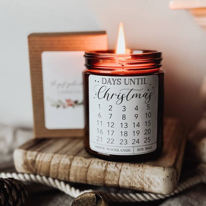 The Gift Gala Shop Candle Co. - Wholesale Jar/Filled Candle - 9 oz Advent Calendar Soy Candles | Rustic Christmas Candles