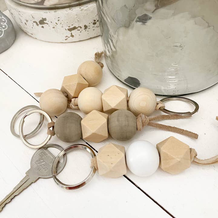 Simply Styled Art - Wholesale Keychain - Women's - Boho Wood Bead Geometric Keychain9