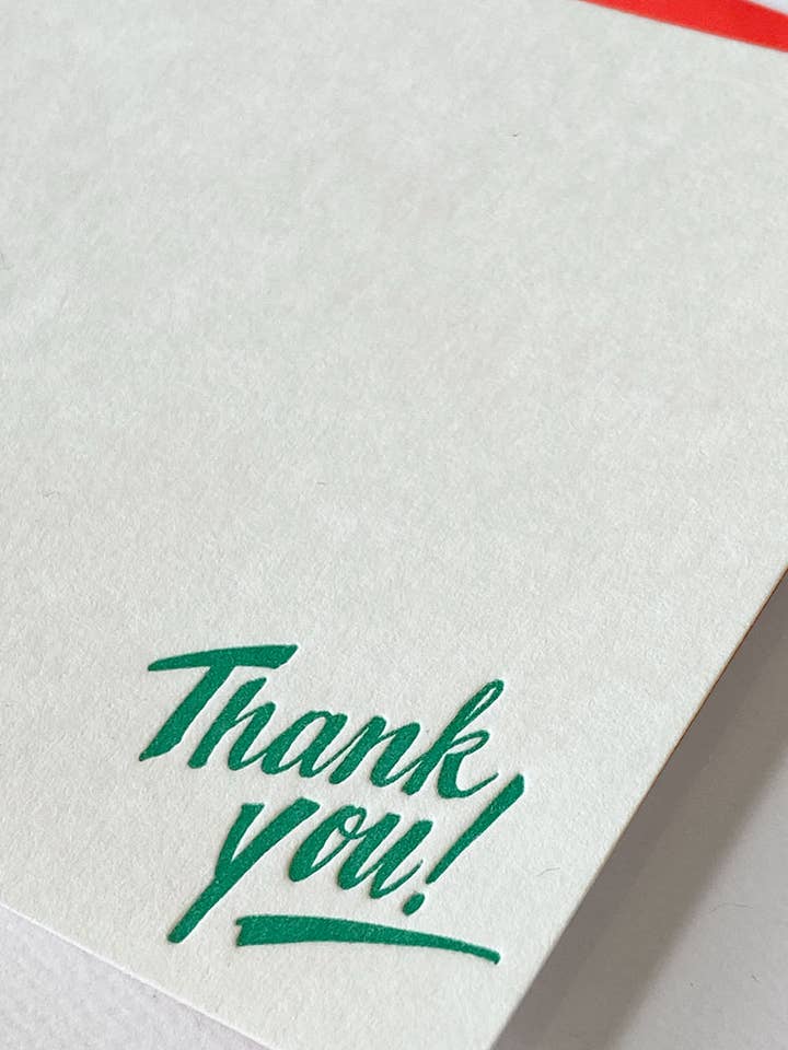 Tak skal du have! Boxed Sæt med 6 Letterpress Cards for engroshandel hos Ladyfingers Letterpress