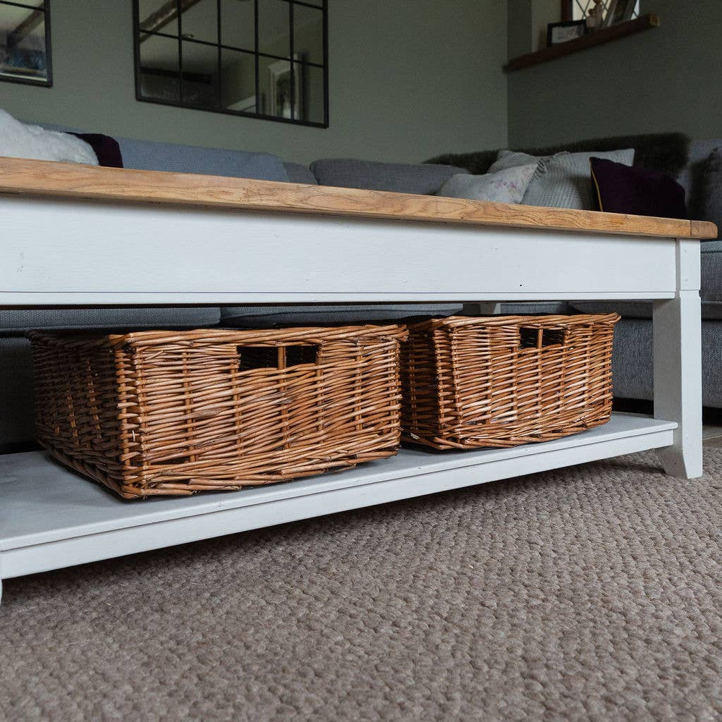 Arthur Cameron – wholesale Basket – Distilled Brown Rectangular Wicker Shallow Storage Tray Bund2