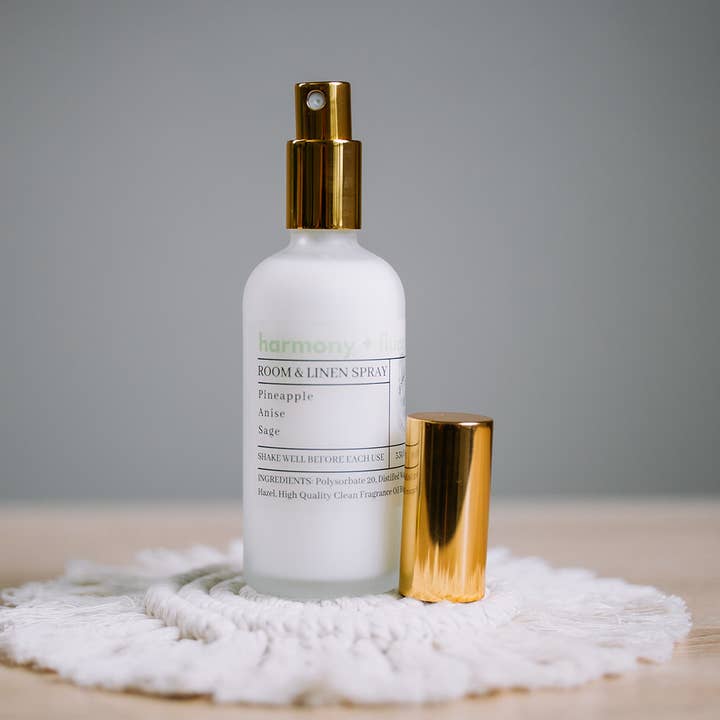 Harmony + Fluorite Room & Linen Spray for wholesale by Spark & Stone Co