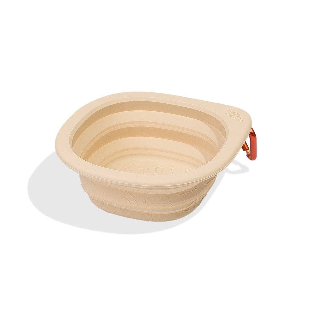Hundog - Official zee.dog distributor - Wholesale Pet Bowl - Cat/Dog - Beige travel bowl - Go Bowl Biscotti1