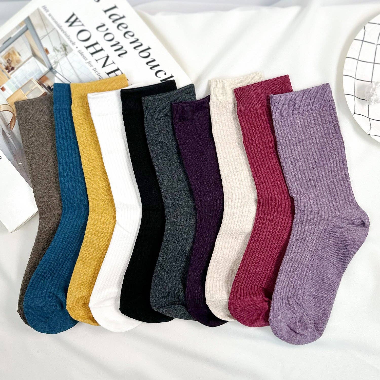 7DAYSSOCKS – Engroshandel Strømper - Dame – Kvinders Crew High Pleat Sokker17