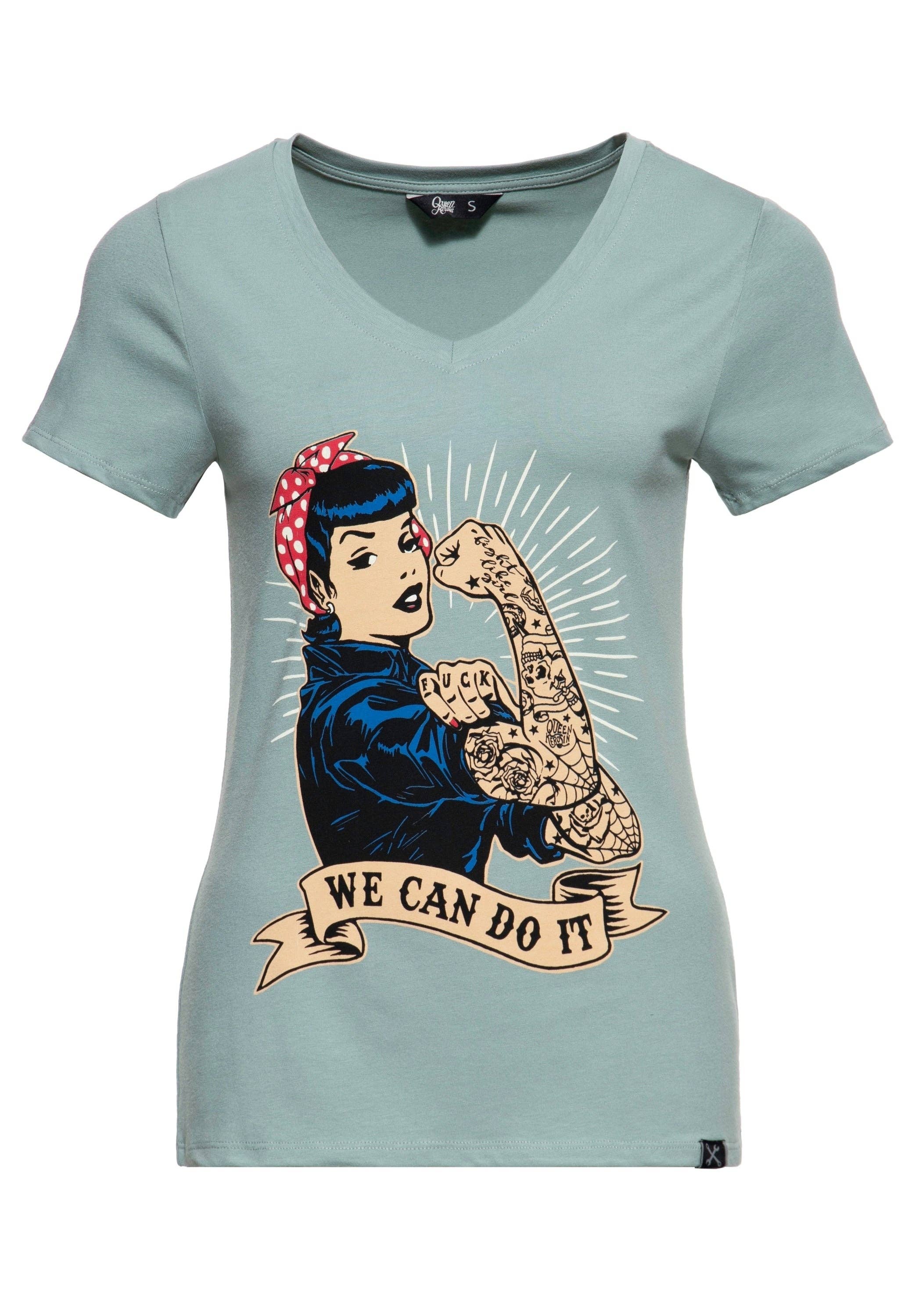 KING KEROSIN - Wholesale Screen Printed T-Shirt - Women's - Short-sleeve shirt "We can do it - Inked"12