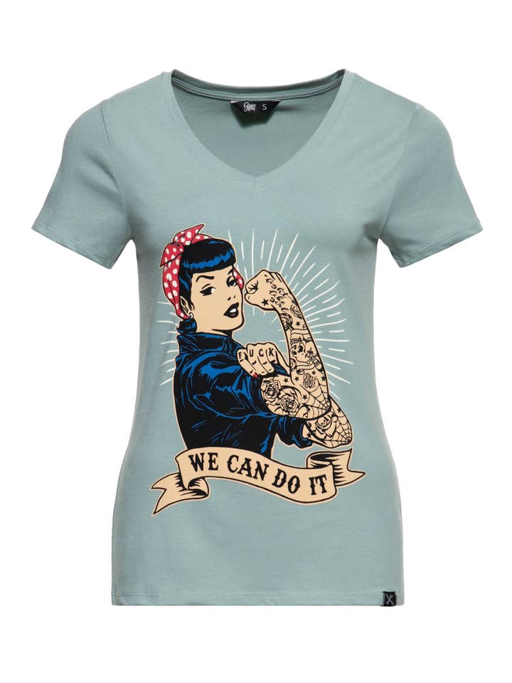 KING KEROSIN - Wholesale Screen Printed T-Shirt - Women's - Short-sleeve shirt "We can do it - Inked"12