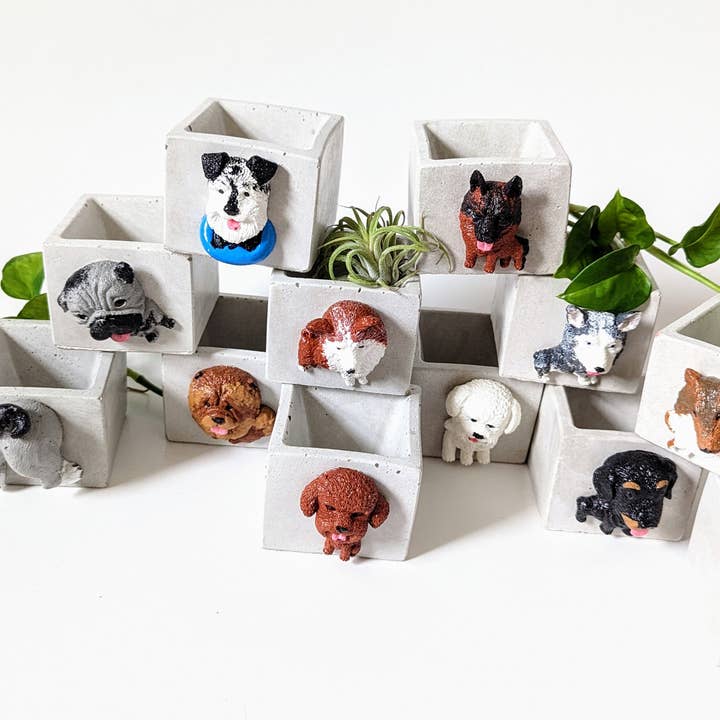 ForgottenProperty - Wholesale Plant pot - Doggo Mini Concrete Planter and Air Plant Holder3