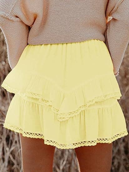 Suhkasana - Wholesale Skirt - Women's - Women's High-Waist Layered Cake Skirt – Summer Casual Mini Skirt19