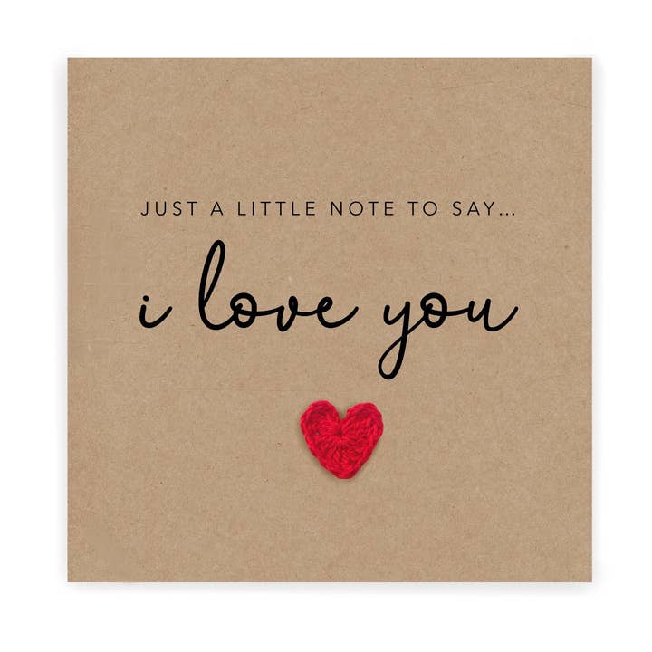 Karte „Ich liebe dich“, einfache Hochzeits- und Verlobungskarte zum Valentinstag, für den Großhandel von Fifi's Handcrafted