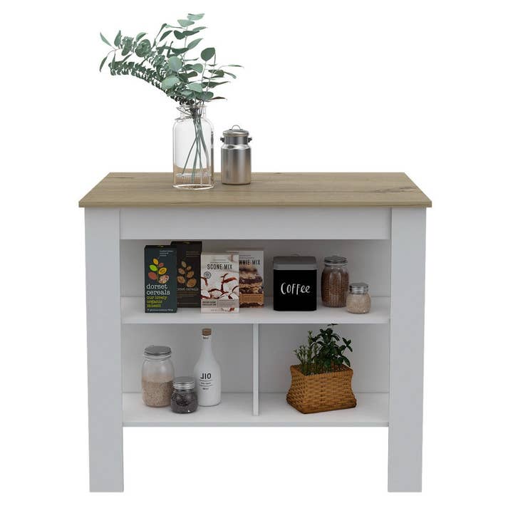 Treevol Furniture - Wholesale Kitchen Storage/Organizer - Kitchen Island Dozza, Kitchen, White / Light Oak