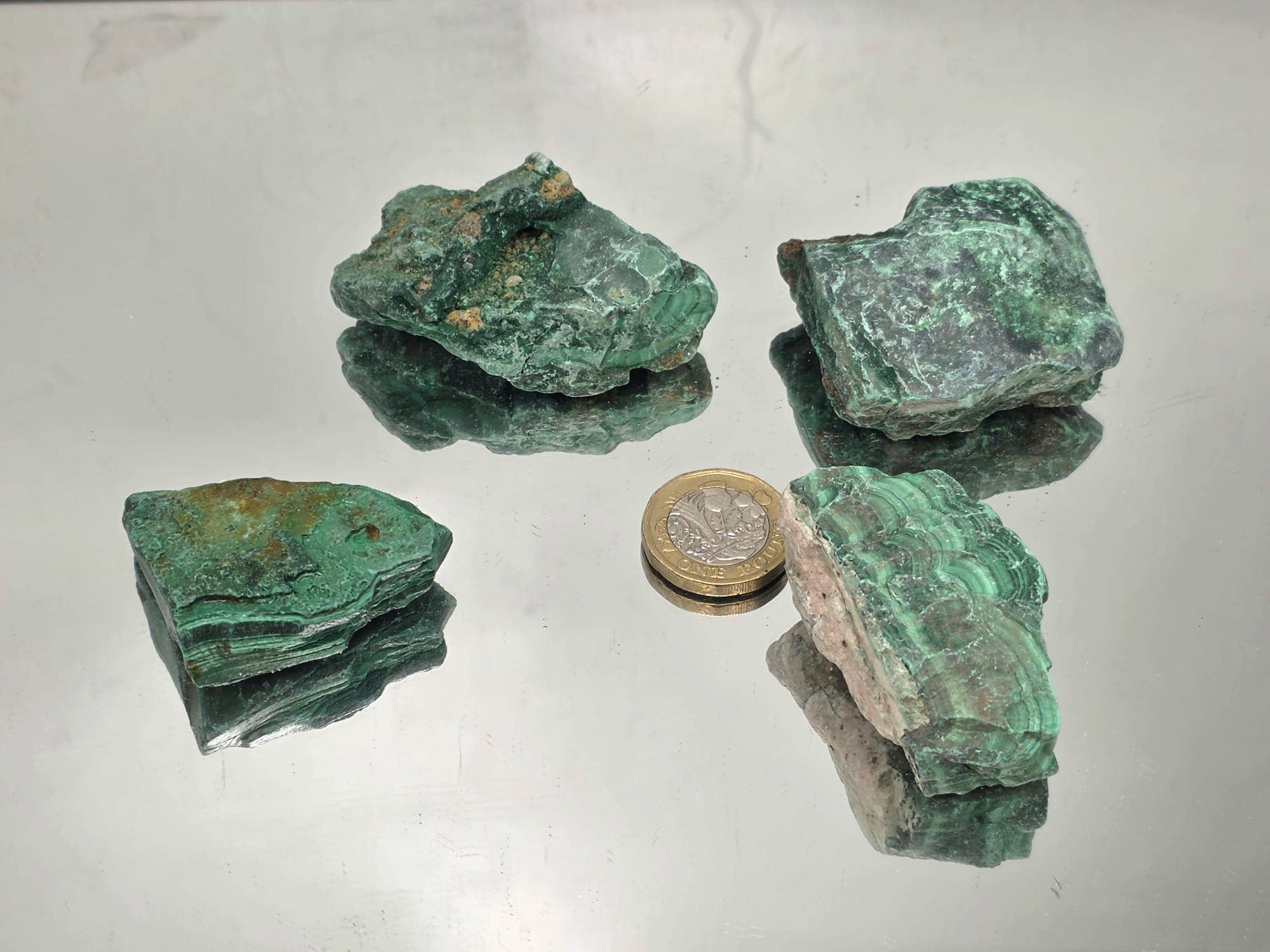 Distinction Crystals – wholesale Spiritual stone/crystal – Lapidary Grade Rough Banded Malachite – 250g Batch1