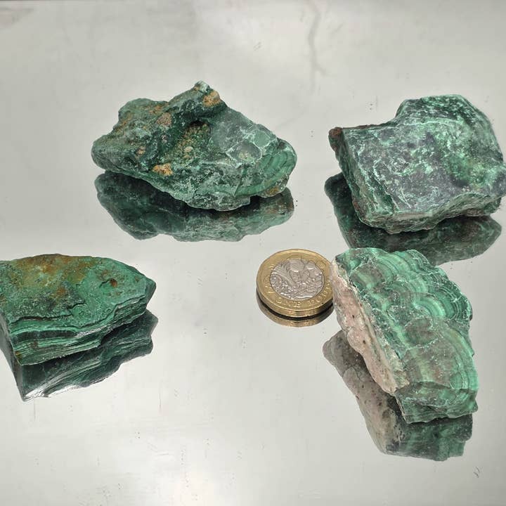 Distinction Crystals โ wholesale Spiritual stone/crystal โ Lapidary Grade Rough Banded Malachite โ 250g Batch1