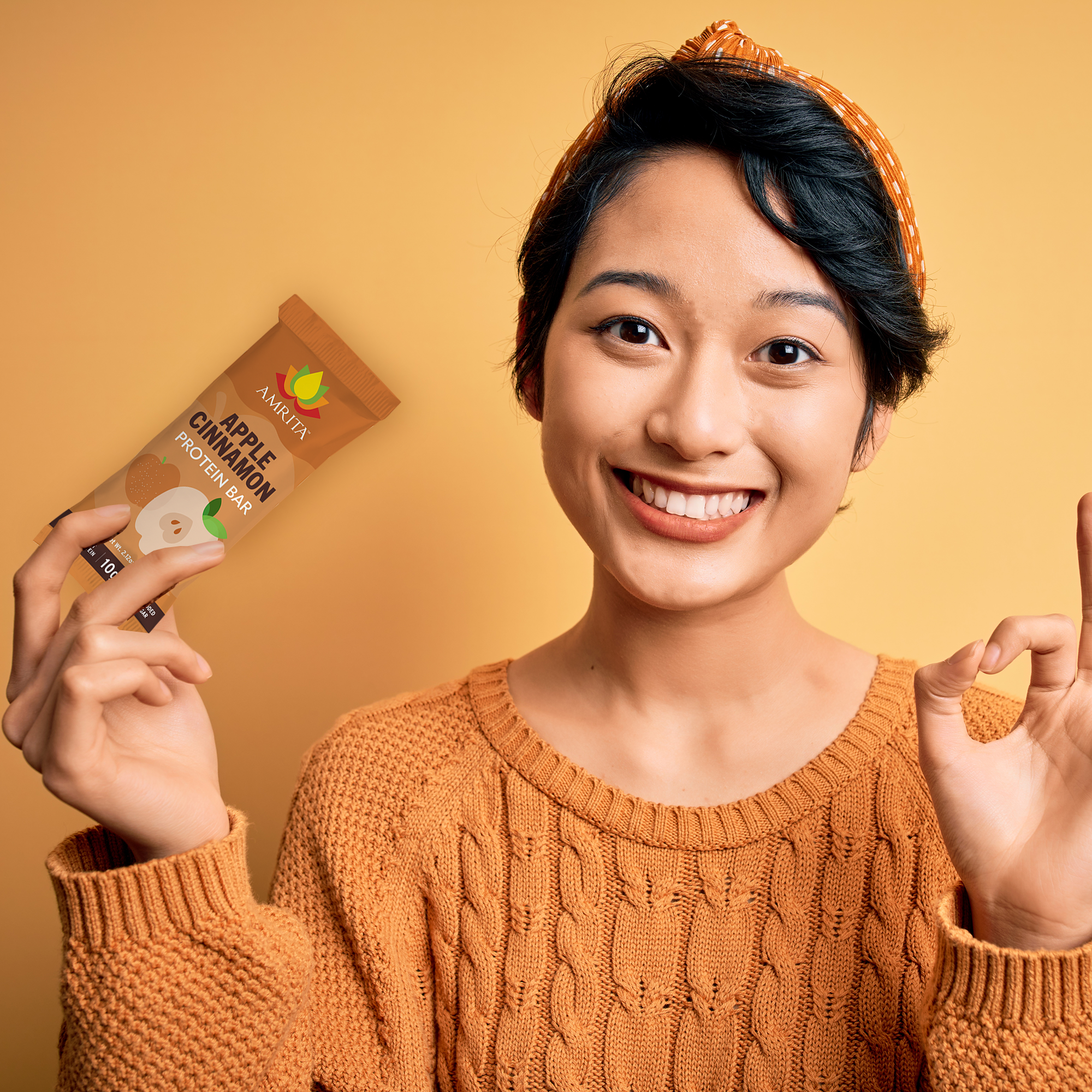 Amrita Health Foods - Wholesale Snack Bar - Apple Cinnamon Protein Bars, High Fiber, No Added Sugar4