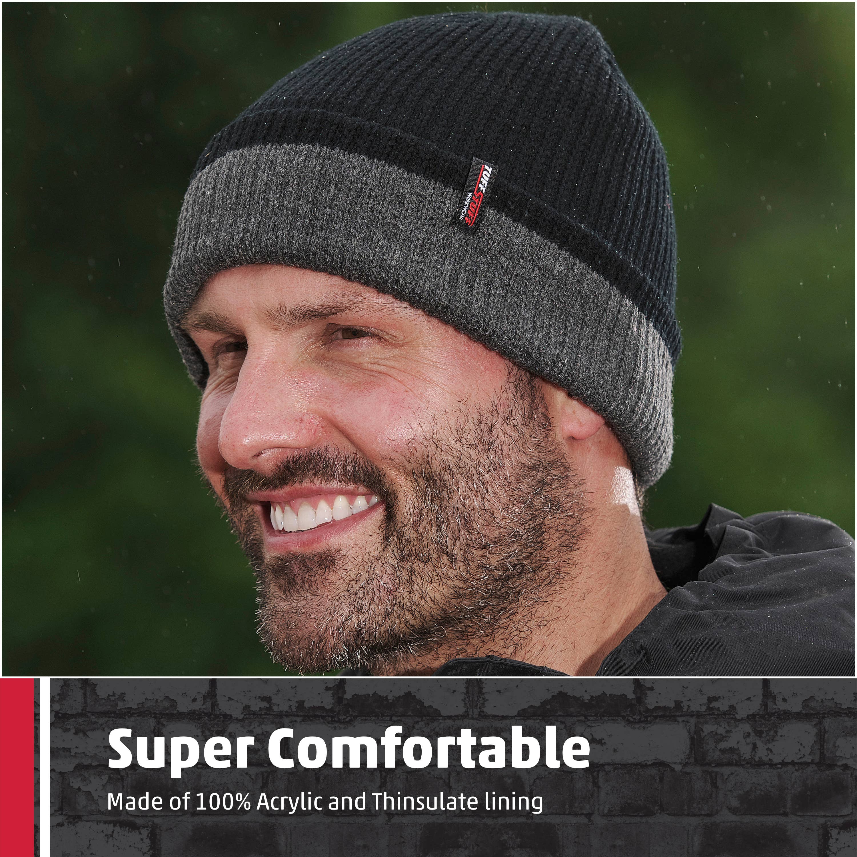 Surtido Gorro TuffStuff Pro Work, negro y gris, 100% acrílico de venta al por mayor en Faire1