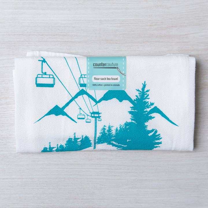 Counter Couture - Wholesale Tea Towel - Ski Lift Tea Towel | Absorbent Cotton 1