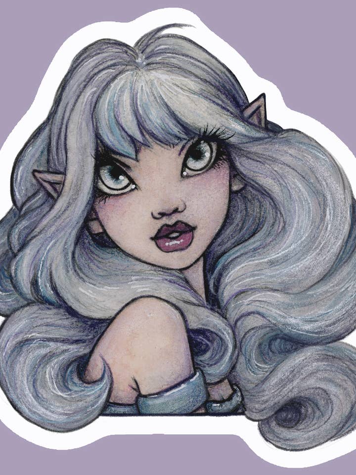 Autocollant bleu Sassy Faerie pour la vente par Faeries of Glittering Glen