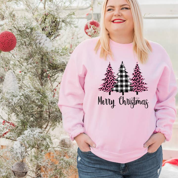 Christmas: Merry Christmas Pink Leopard, SWEATSHIRT, CASE for wholesale by Top Crate
