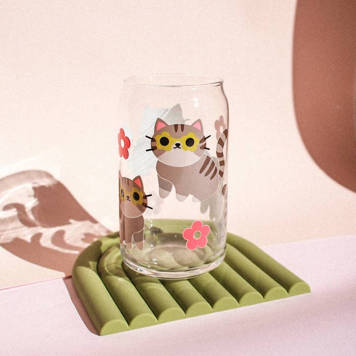 Made by April-Lynn – Engroshandel Drikkeglas/kop – Gråstribet katteglasbæger