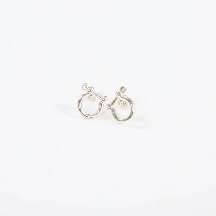 Mariner Shackle Earrings Sterling Silver for wholesale by Patsy Kane | Nautical