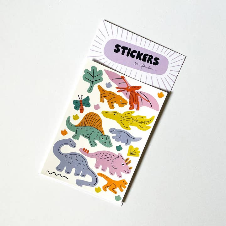 Dinosaur Sticker Sheet for wholesale by Fabric Drawer