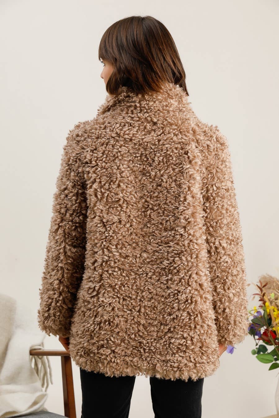 Attrait Paris - Wholesale Fur/Faux Fur Coat - Women's - Shearling effect coat with toggle fastenings3
