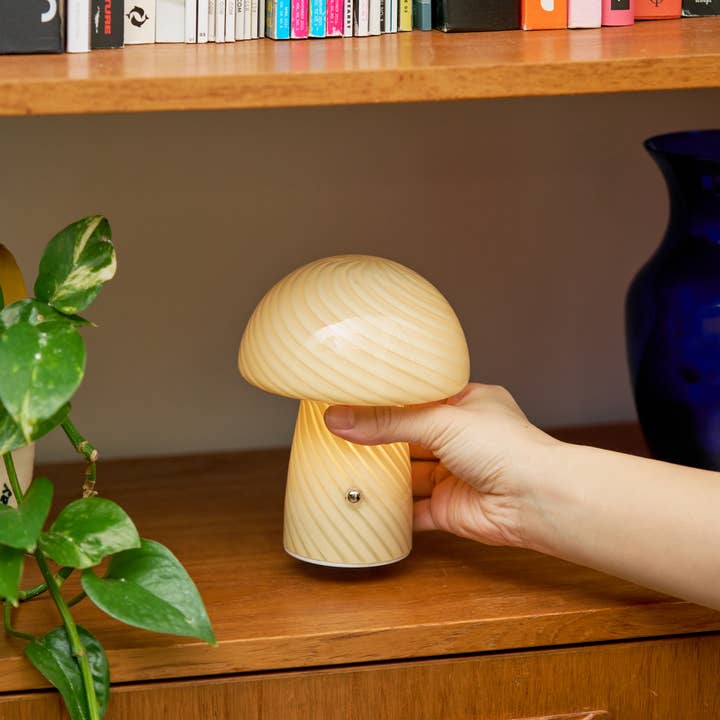 Humber - Wholesale Accent/Desk Lamp - Wireless Mini Glass Mushroom Lamp, Dimmable Rechargeable11