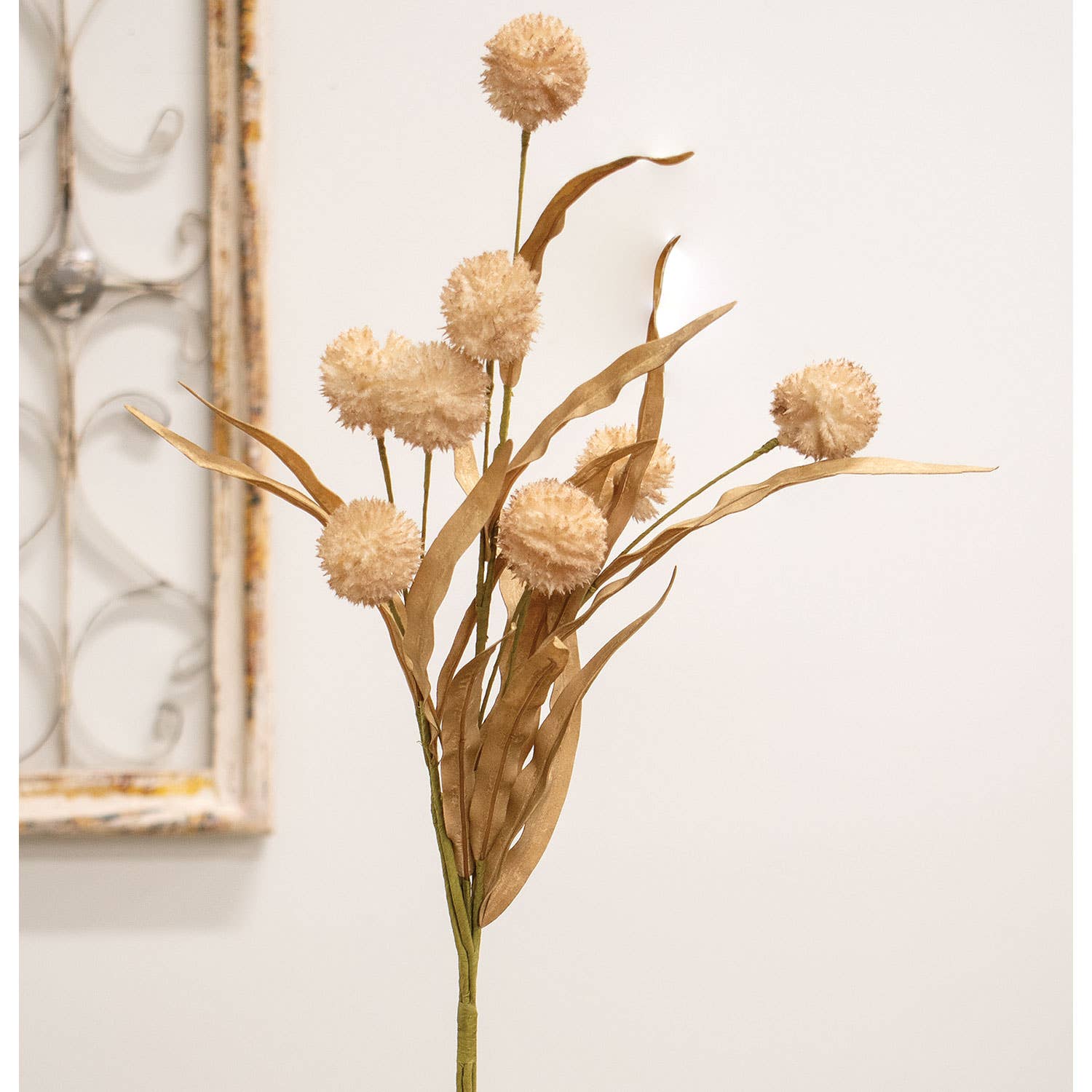 Col House Designs - Wholesale Artificial Flowers - Fall Grass & Billy Ball Spray, Natural1
