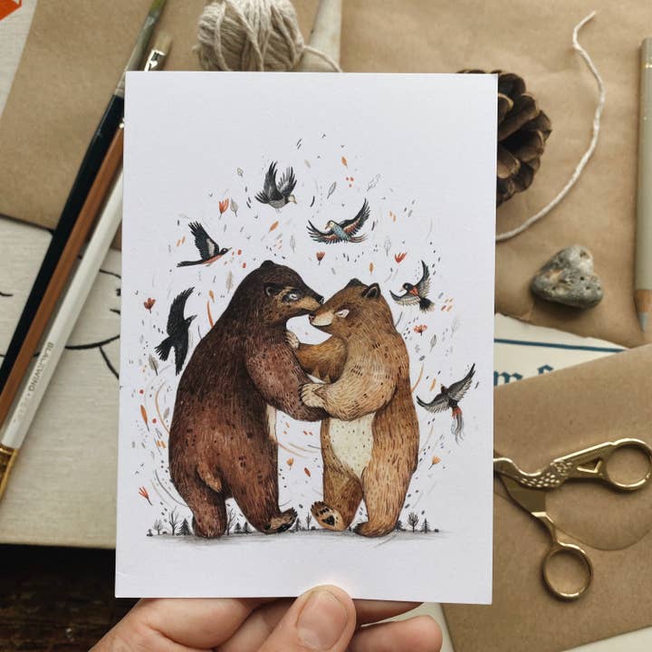 Bear Dance // Greeting Card for wholesale by Sandra Dieckmann