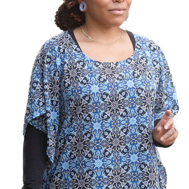 Mediterranean Tile Popover - Versatile Blouse for wholesale by Breeke