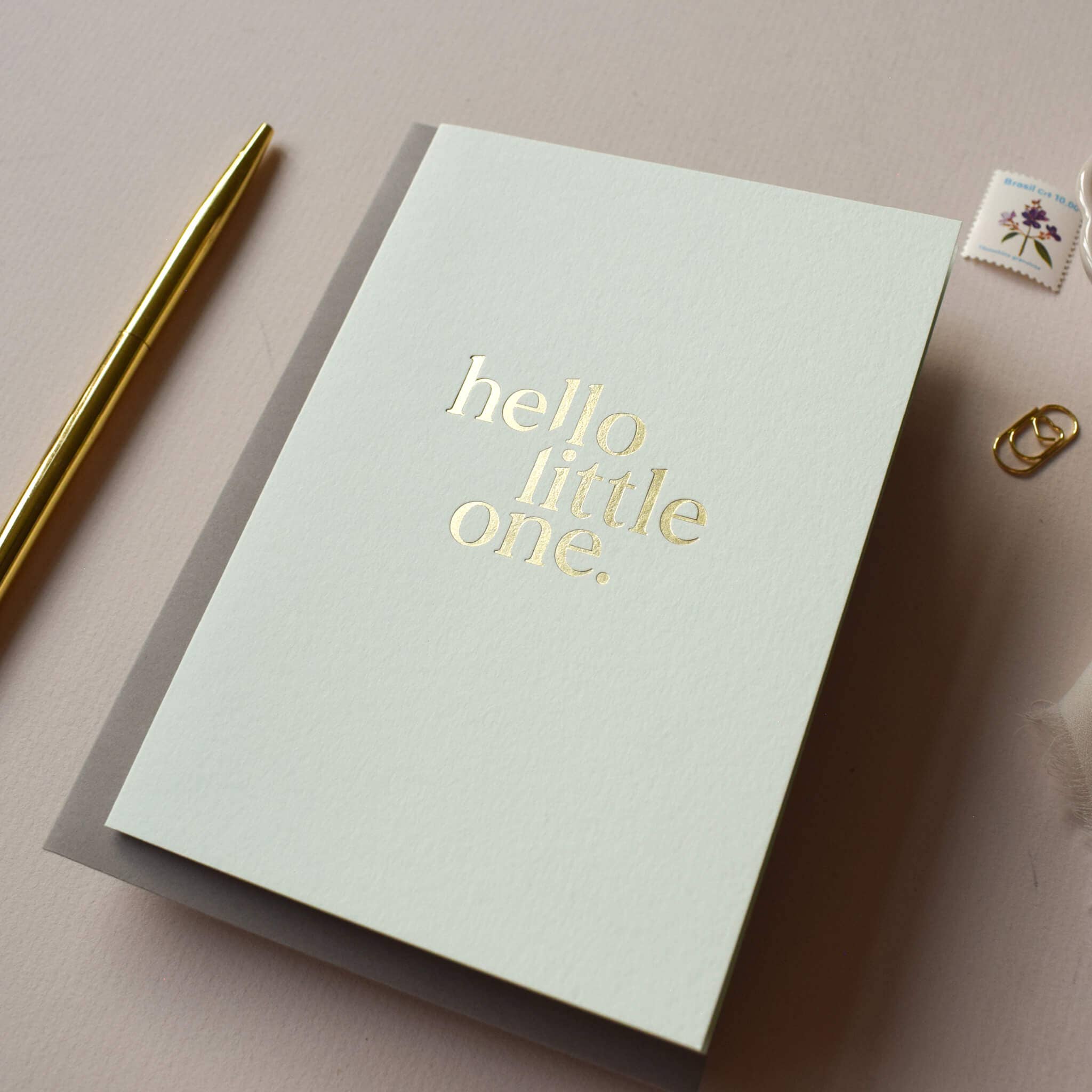 Jennifer Tune - Wholesale Baby Card - Hello Little One, Foil New Baby Greetings Card8