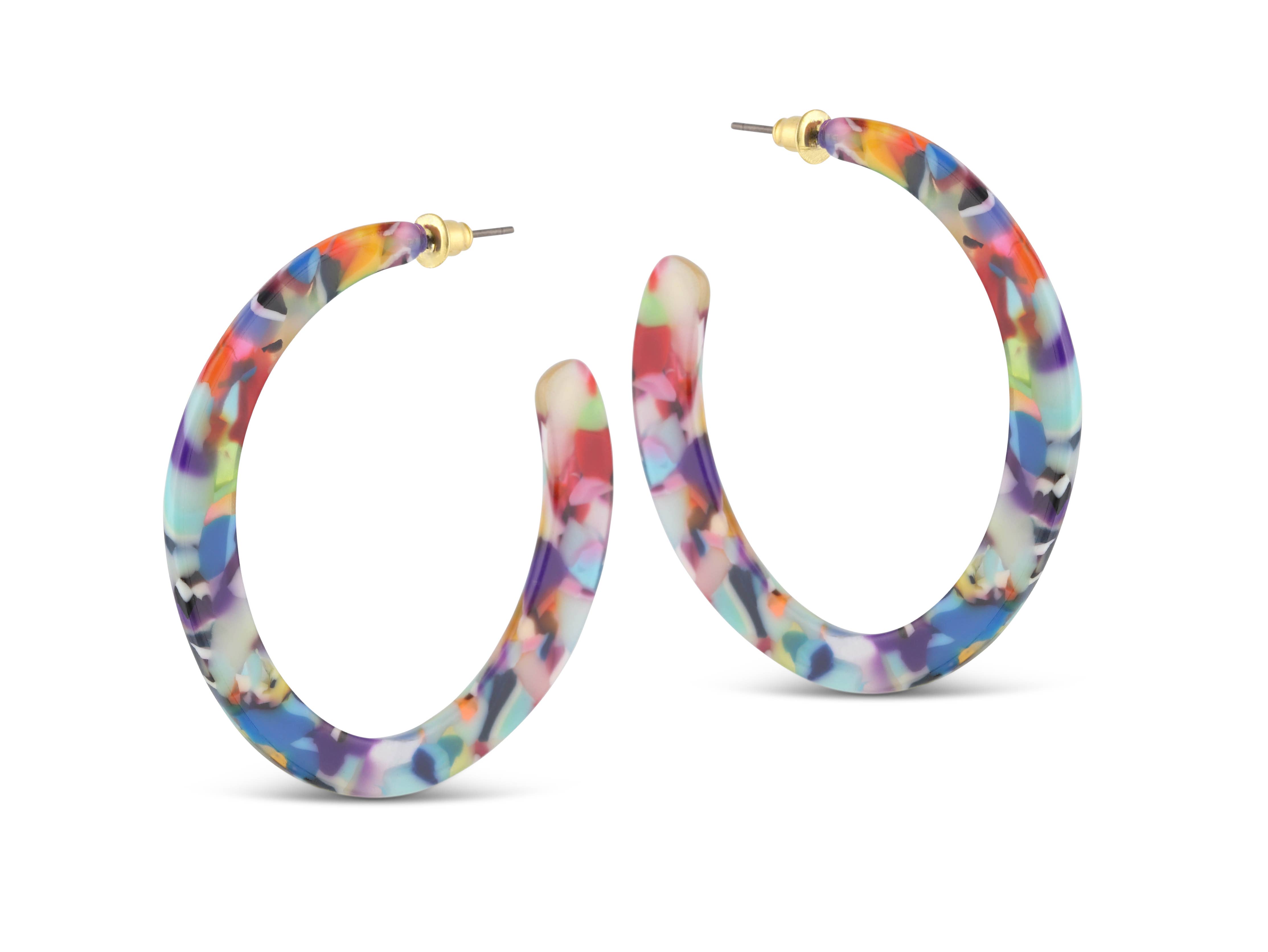 Big Metal London – wholesale Hoop earrings – Olivia Semi Cut Out Resin Hoop Earrings1