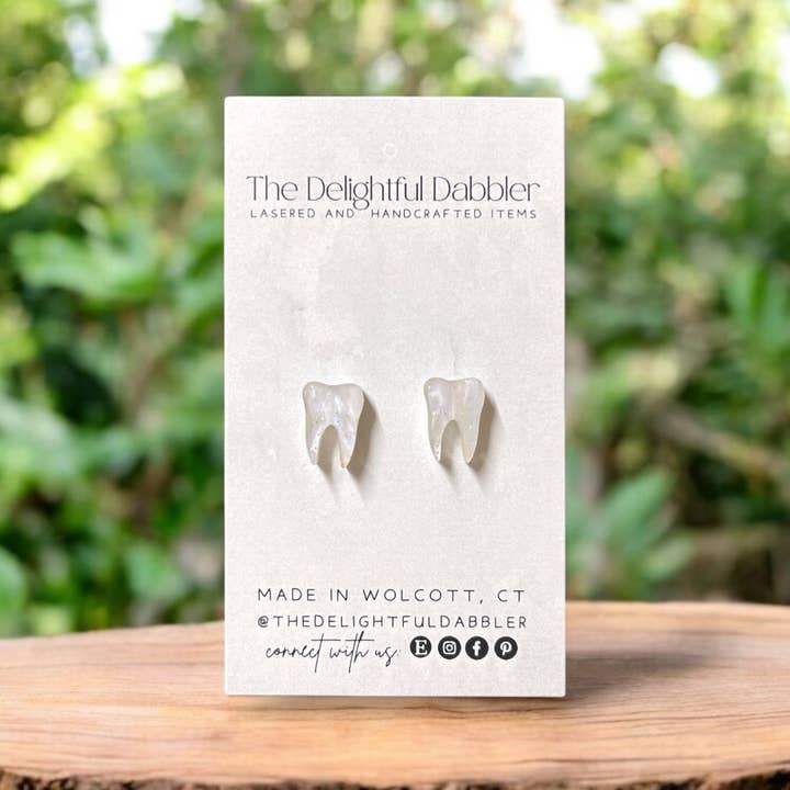 The Delightful Dabbler LLC - Wholesale Stud/Post Earrings - Tooth Shaped Studs - Molar Acrylic Earrings3