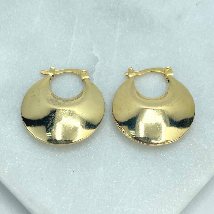 18k Gold Filled Chunky Gold Hoop Earrings, Thick Gold Huggie Earrings, Trendy Earrings for wholesale by Luxus Accessories