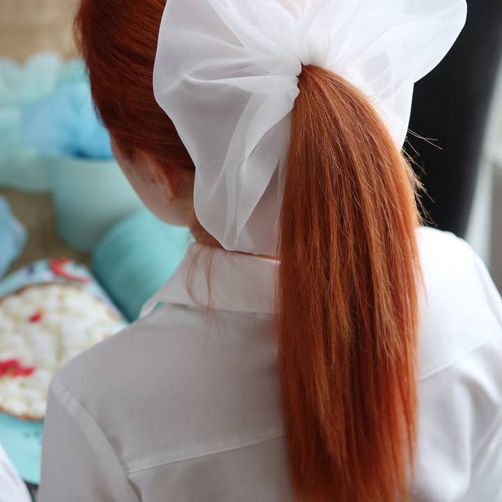 Elastico in organza oversize color avorio per la vendita all'ingrosso da parte di Cosmic Organza