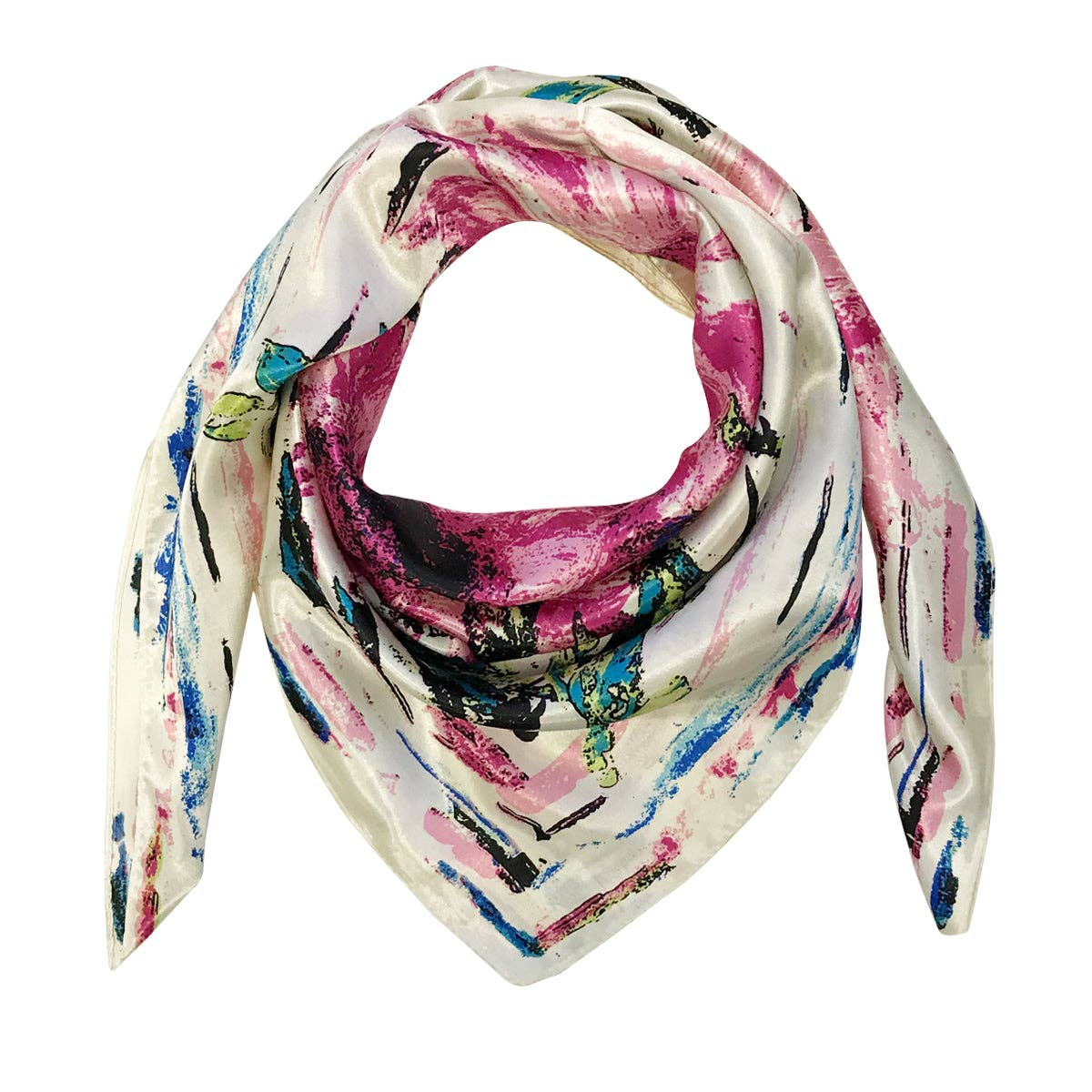 Wrapables.com - Wholesale Scarf - Women's - Wrapables Silk Satin Floral Neckerchief 35 x 35 Inch Square6