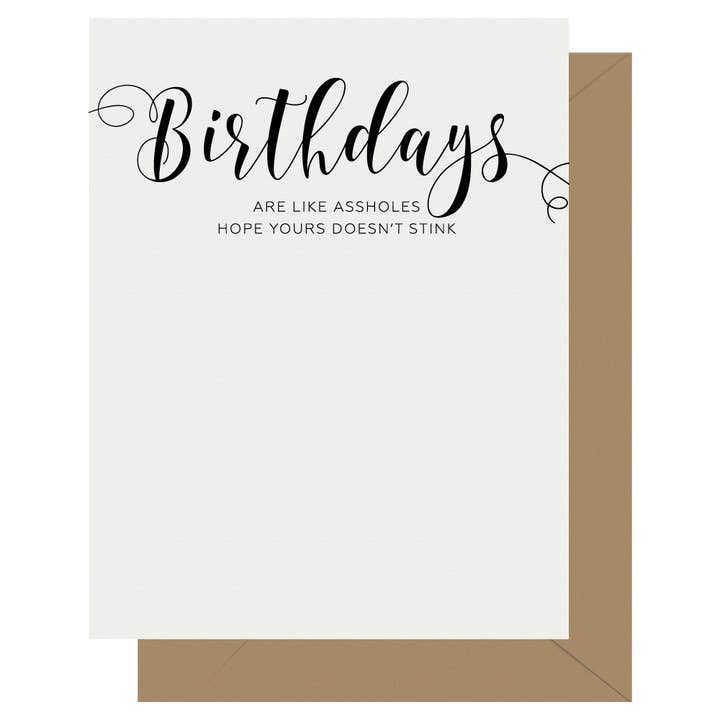 Crass - Biglietto di auguri per compleanno, motivo: calligrafia per la vendita all'ingrosso da parte di Letterpress Jess