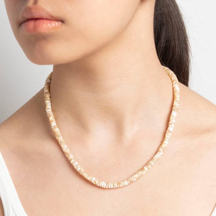 Golden Shell Gemstone Necklace in Sterling Silver for wholesale by Naturagems