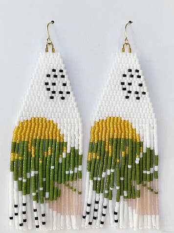Boucles d'oreilles à franges Monstera pour la vente par uncommon milkweed