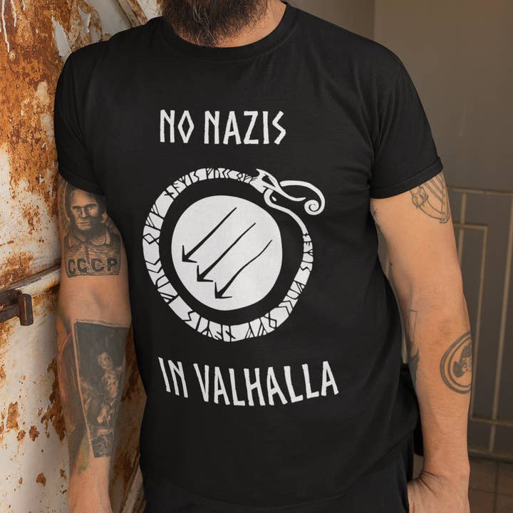 Fendywitch Designs - Wholesale Screen Printed T-Shirt - Unisex - No Nazis in Valhalla Unisex Cotton T-Shirt1