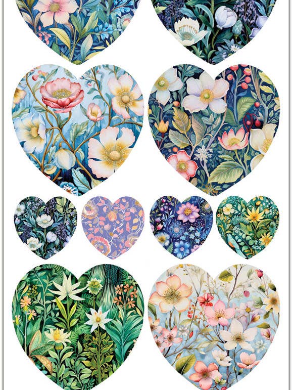 C227 Autocollants Cœur Prairie Florale pour la vente par Violette Stickers